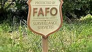 FAFO Yard Sign - Fuck Around and Find Out Office Window Front Door Decor Sign, Wooden Sign Home Security Sign Property Secured By Protected By Surveillance Sign and Amendment Signs