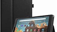Fintie Folio Case for Amazon Fire HD 10 Tablet (Compatible with 7th and 9th Generations, 2017 and 2019 Releases) - Premium PU Leather Slim Fit Stand Cover with Auto Wake/Sleep, Black