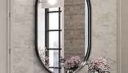 Brightify Black Oval Mirror for Wall 24x36 Inch, Bathroom Vanity Mirrors Black Metal Framed, Modern Mirror for Bedroom Living Room Wall Decor Hang Vertical and Horizontal