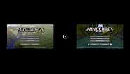 Minecraft Menu Screen Evolution from Version 1.0 to Version 1.19
