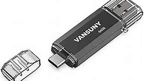 Vansuny 64GB Flash Drive 2 in 1 OTG USB 3.0 + USB C Memory Stick with Keychain Dual Type C USB Thumb Drive Photo Stick Jump Drive for Android Smartphones, Computers, MacBook, Tablets, PC