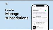 How to manage subscriptions on your iPhone, iPad, or iPod touch | Apple Support