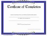 Free Printable Certificate Of Completion Pictures
