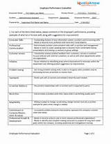 Pictures of Employee Appraisal Report Sample