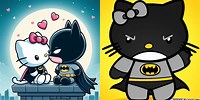 Hello Kitty and Batman Drawing Easy