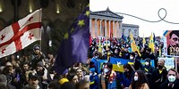 Ukraine Russia Peace Protest by Georgians