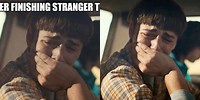Will Supressing Cry in Car Meme Stranger Things
