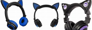 Blue and Black Cat Ear Headphones