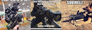 Minigun with a Sniper Scope Meme