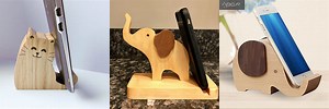 Phone Holder Wood Design Animal