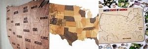 United States of America Map Wood Table