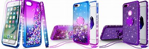 iPhone 7 Plus Cases Purple and Black Waterfall