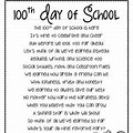 100th Day of School Poem Kindergarten