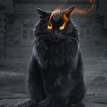 4K Wallpaper Fire Cat