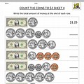 4th Grade Math Worksheets Counting Money