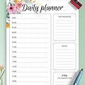 5 Day Planner Chart Template
