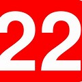 A Circle around the Number 22 Red