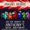 Among Us Party Invite Template