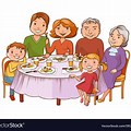 Animated Family Eating Dinner