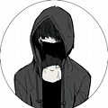 Anime Boy with Black Mask and Hoodie Icon