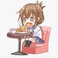 Anime Chibi Girl Eating
