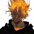Anime Yellow Hair Black Mask Boy