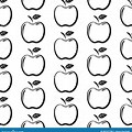 Apple Pattern Black and White
