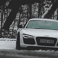Audi R8 Yellow Drifting Snow