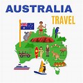 Australia Travel Map Vector