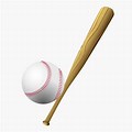 Baseball Bat and Ball Side View