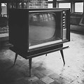 Black and White Television Side View