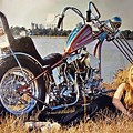Blonde and Iron Horse Motorcycle