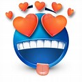 Blue Emoji Hppy Love