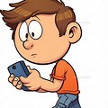 Boy Texting On Cell Phone Clip Art
