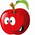 Cartoon Apple with Face and Clip Art