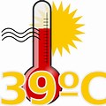 Cartoon Hot Weather Thermometer