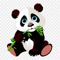 Cartoon Panda Eating No Background Bamboo