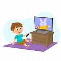 Cartoon Watch TV Illustration for Kids