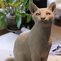 Cat Head Sculpture