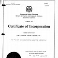 Certificate of Incorporation Sample