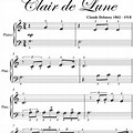 Clair De Lune Beginner Piano Sheet Music