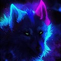 Cool Neon Wolf Galaxy