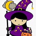 Cute Halloween Witch and Pumpkin Clip Art