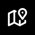 Cute Map Icon Black and White