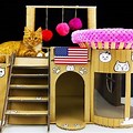 DIY Cat Cardboard Beach House