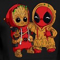 Deadpool and Spider-Man and Groot Baby Drawing