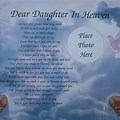 Dear Daughter in Heaven Memorial Poem