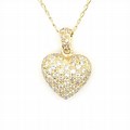 Encrusted Diamond Heart Necklace