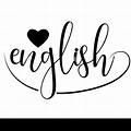 English Word Design Black and White