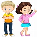 First Meeting Boy and Girl Clip Art